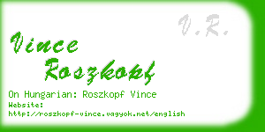 vince roszkopf business card